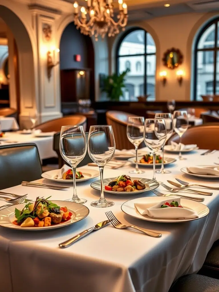 An inviting image of a luxurious dining setting at La Verticale in Hanoi, highlighting the elegant ambiance and exquisite cuisine that GDC members can enjoy.