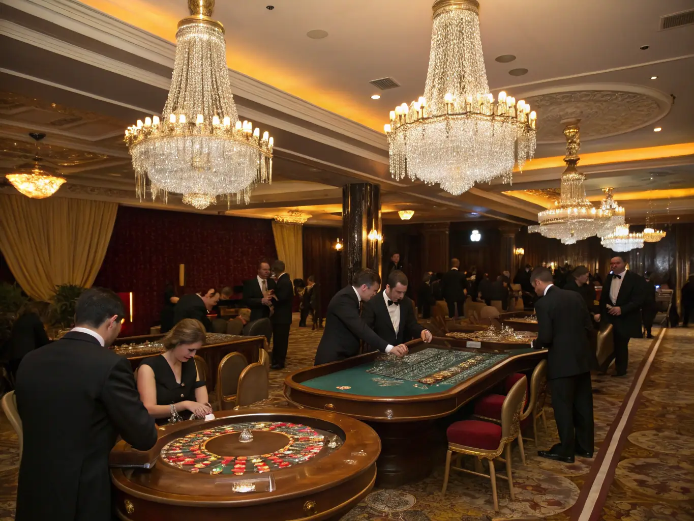 A vibrant and dynamic image of a baccarat table with players engaged in the game, showcasing the elegance and sophistication of the setting.